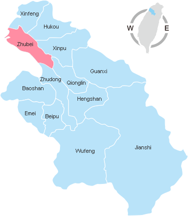 Map of Hsinchu County